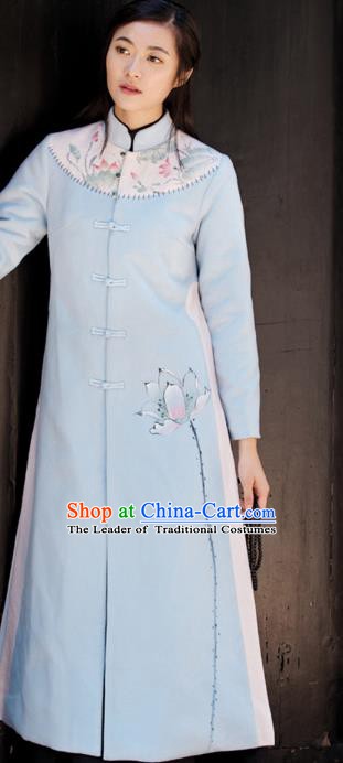 Traditional Ancient Chinese Young Women Cheongsam Dress Republic of China Tangsuit Stand Collar Blouse Dress Tang Suit Clothing