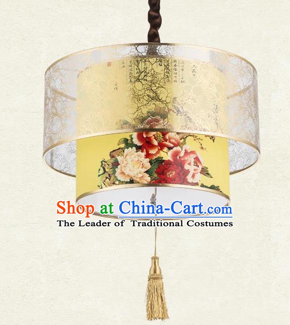 Chinese White Gourd Silk Table Palace Lantern  Replica Palace Lamp