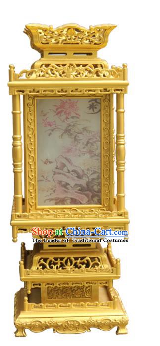 Traditional Chinese Handmade Gold-plating Lantern Classical Dragons Palace Lantern China Floor Palace Lamp