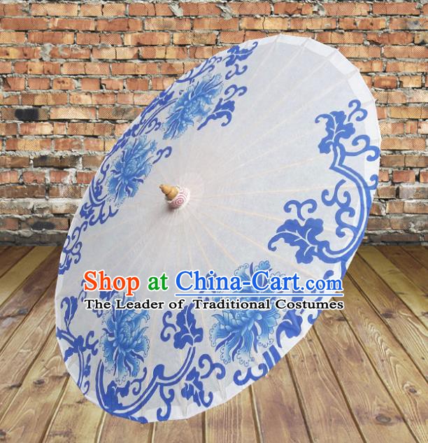 Asian China Dance Handmade Umbrella Stage Performance Props Umbrella Painting Peony Oil-paper Umbrellas