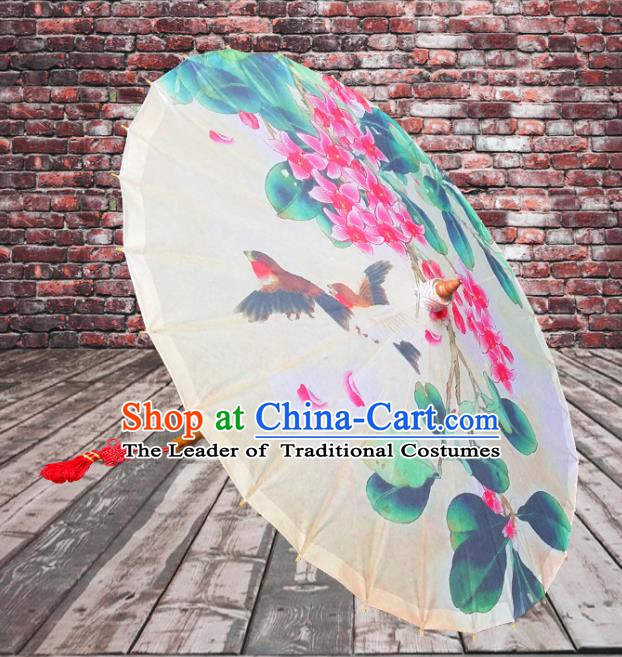 China Traditional Folk Dance Umbrella Hand Painting Flowers Oil-paper Umbrella Stage Performance Props Umbrellas