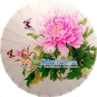 China Traditional Folk Dance Umbrella Hand Painting Peony Oil-paper Umbrella Stage Performance Props Umbrellas