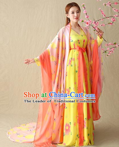 Traditional Chinese Tang Dynasty Imperial Concubine Costume, China Ancient Palace Lady Hanfu Clothing for Women