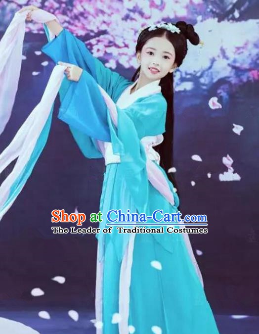 Asian Chinese Ancient Fairy Costume Tang Dynasty Palace Princess Clothing for Kids
