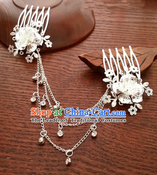 Traditional Handmade Chinese Ancient Classical Hair Accessories Hairpins Lotus Hair Comb for Women