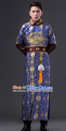 Traditional Chinese Qing Dynasty Royal Highness Costume, China Ancient Manchu Prince Embroidered Clothing for Men