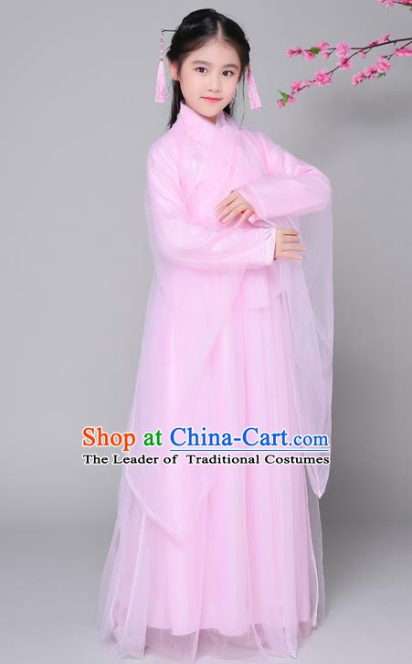 Traditional Chinese Ancient Princess Fairy Costume, China Han Dynasty Palace Lady Hanfu Clothing for Kids
