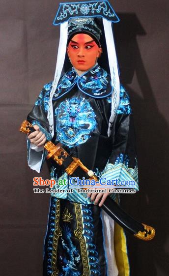 Traditional China Beijing Opera Costume Gifted Scholar Embroidered Robe and Hat Ancient Chinese Peking Opera Embroidery Clothing