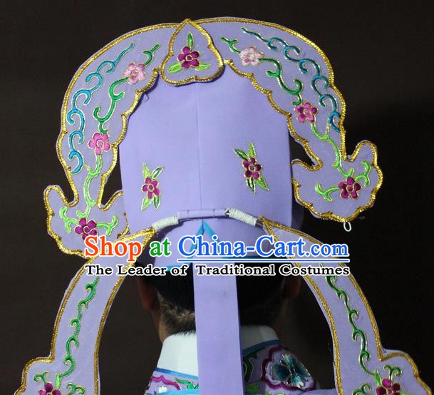 Traditional China Beijing Opera Costume Gifted Scholar Embroidered Robe and Hat Ancient Chinese Peking Opera Embroidery Clothing