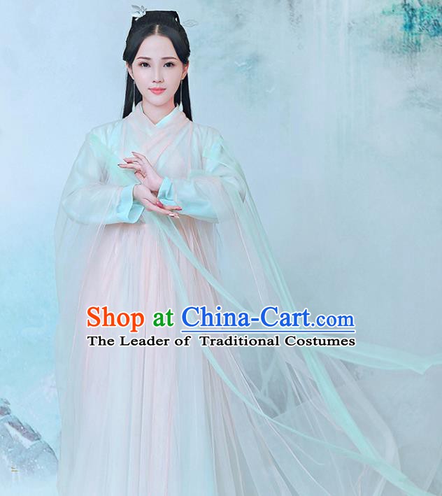 Traditional Chinese Ancient Peri Hanfu Clothing, China Tang Dynasty Palace Princess Costume for Women
