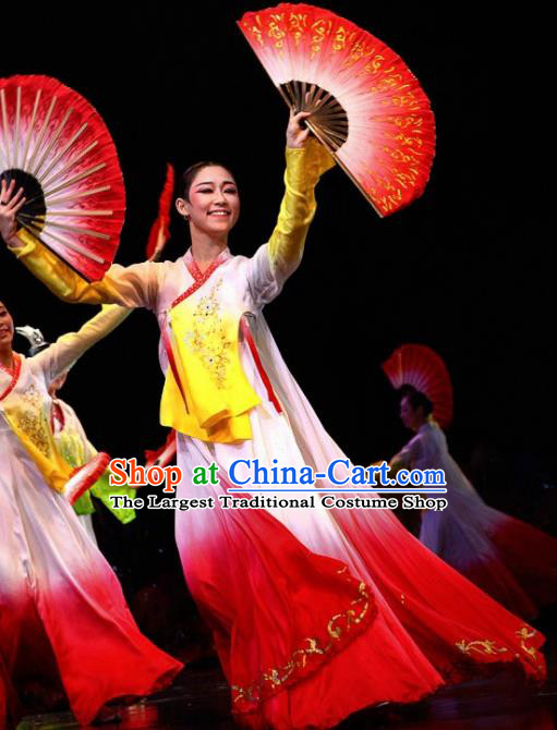Chinese Traditional Korean Nationality Costume Folk Dance Ethnic Clothing for Women
