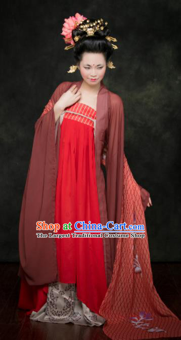 Traditional Chinese Tang Dynasty Maidenform Hanfu Dress Ancient Palace Princess Costumes for Women