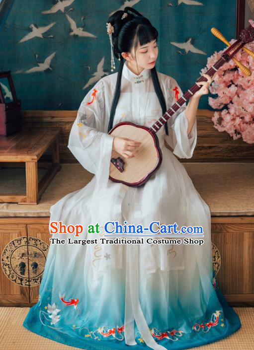 Chinese Ancient Maidenform Costumes Ming Dynasty Princess Embroidered Hanfu Dress for Women
