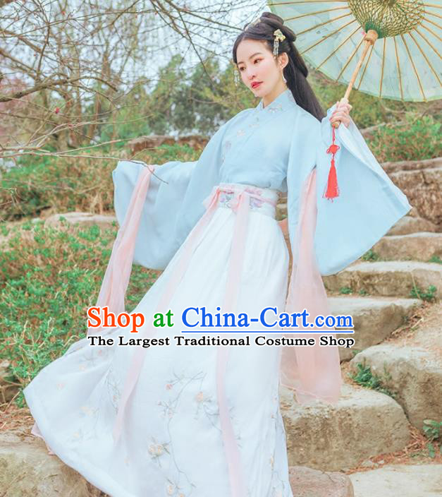 Chinese Ancient Palace Lady Hanfu Han Dynasty Imperial Concubine Queen Embroidered Historical Costumes