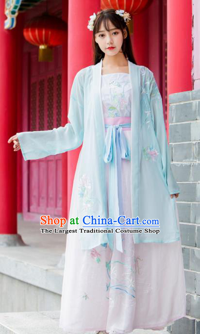Ancient Chinese Song Dynasty Princess Historical Costumes Nobility Lady Embroidered Hanfu Dress for Women