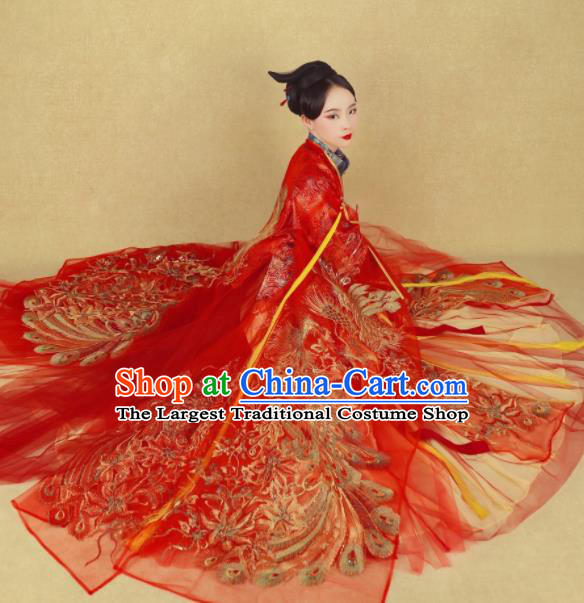 Chinese Ancient Palace Lady Hanfu Han Dynasty Imperial Concubine Queen Embroidered Historical Costumes
