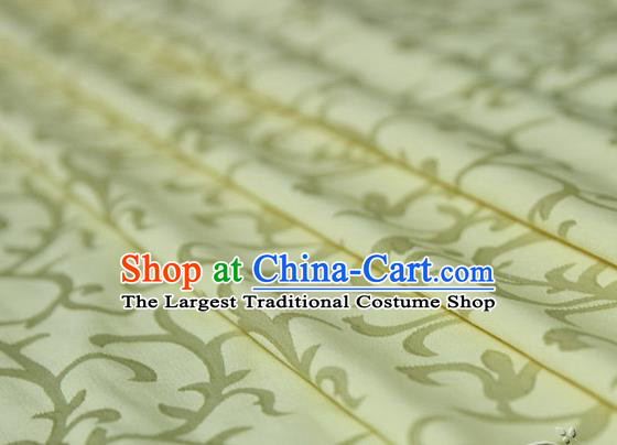 Asian Chinese Traditional Pattern Fabric Ancient Hanfu Jacquard Weave Yellow Brocade Silk Fabric Drapery Material