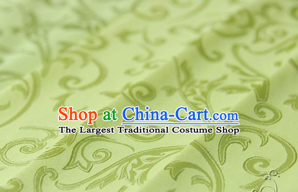 Asian Chinese Traditional Jacquard Silk Fabric Ancient Hanfu Yellow Brocade Fabric Drapery Material