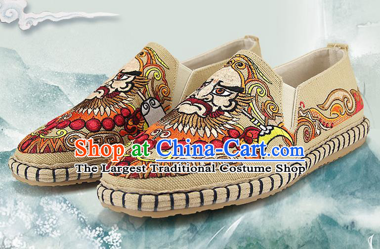 Chinese National Shoes Traditional Multi-layered Cloth Shoes Embroidered Shoes for Men