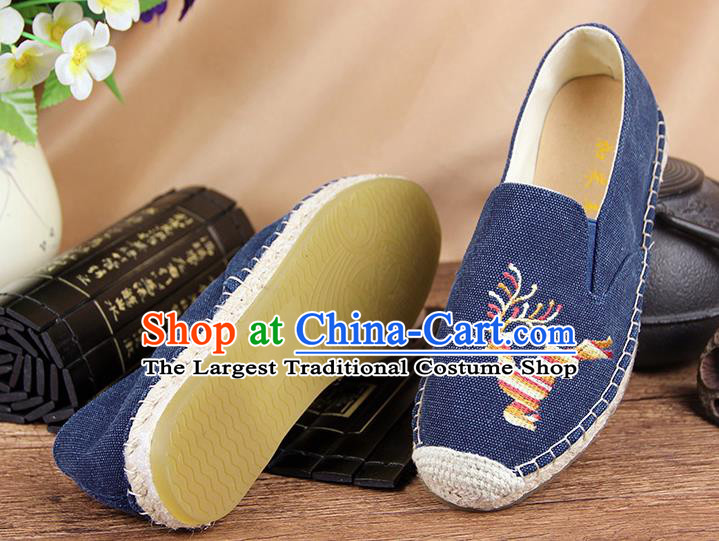 Chinese National Shoes Traditional Cloth Shoes Linen Shoes Embroidered Shoes