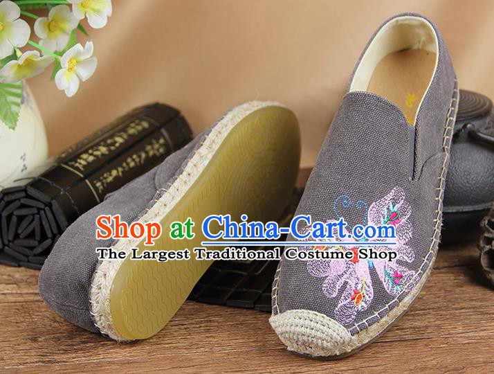 Chinese National Shoes Traditional Cloth Shoes Linen Shoes Embroidered Shoes