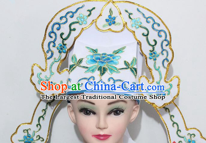 Chinese Traditional Peking Opera Niche Hats Ancient Nobility Childe White Hat for Men