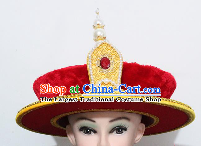 Chinese Traditional Peking Opera Hat Ancient Qing Dynasty Emperor Hat for Men