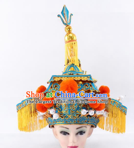 Chinese Traditional Peking Opera Takefu Helmet Ancient Prime Minister Hat for Men