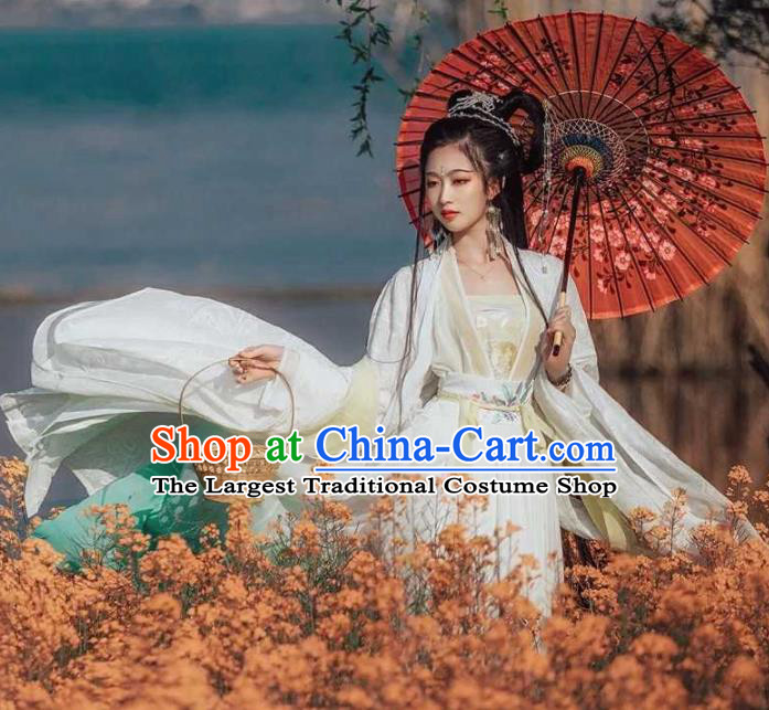 Chinese Ancient Palace Lady Hanfu Han Dynasty Imperial Concubine Queen Embroidered Historical Costumes