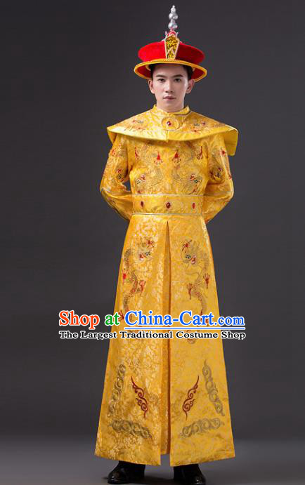 Chinese Ancient Qing Dynasty Emperor Costumes Imperial Robe for Men