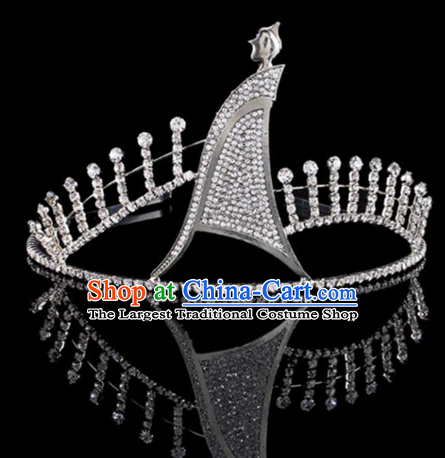 Top Grade Baroque Queen Crystal Royal Crown Bride Retro Wedding Hair Accessories for Women