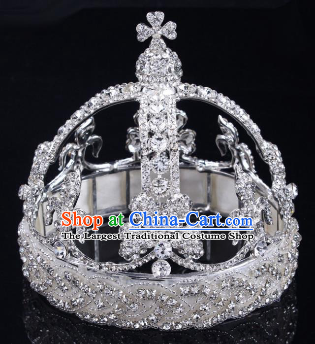 Handmade Top Grade Wedding Crystal Royal Crown Baroque Queen Retro Hair Accessories for Women