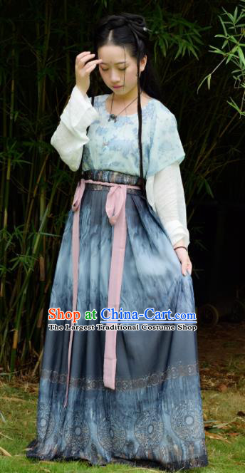 Traditional Chinese Ancient Tang Dynasty Nobility Lady Costume Embroidered Hanfu Dress for Rich Women