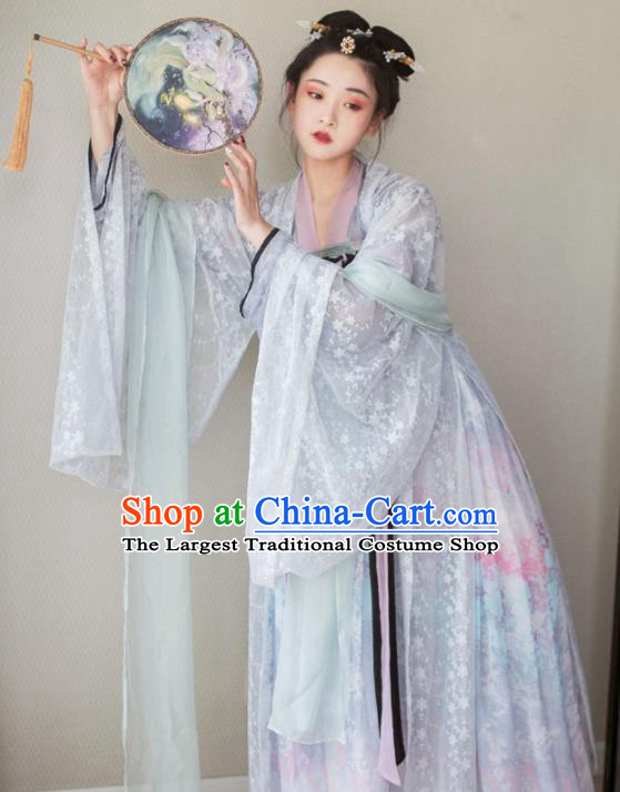 Chinese Tang Dynasty Palace Lady Costumes Ancient Peri Hanfu Dress for Women