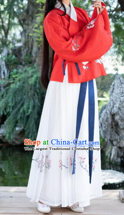 Chinese Ancient Palace Lady Hanfu Han Dynasty Imperial Concubine Queen Embroidered Historical Costumes