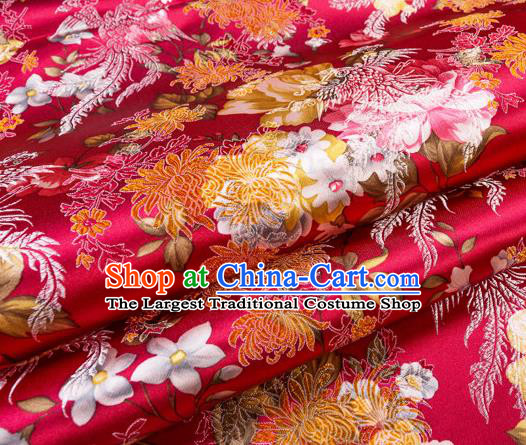 Chinese Traditional Flower Silk Fabric Brocade Embroidered Fabric Dress Material