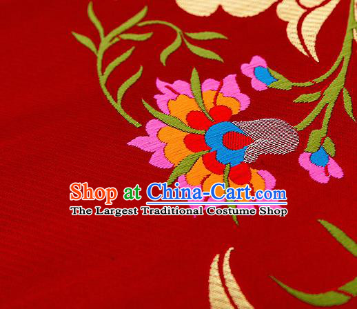 Chinese Traditional Flower Silk Fabric Brocade Embroidered Fabric Dress Material