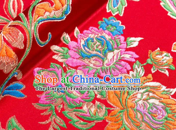 Chinese Traditional Flower Silk Fabric Brocade Embroidered Fabric Dress Material