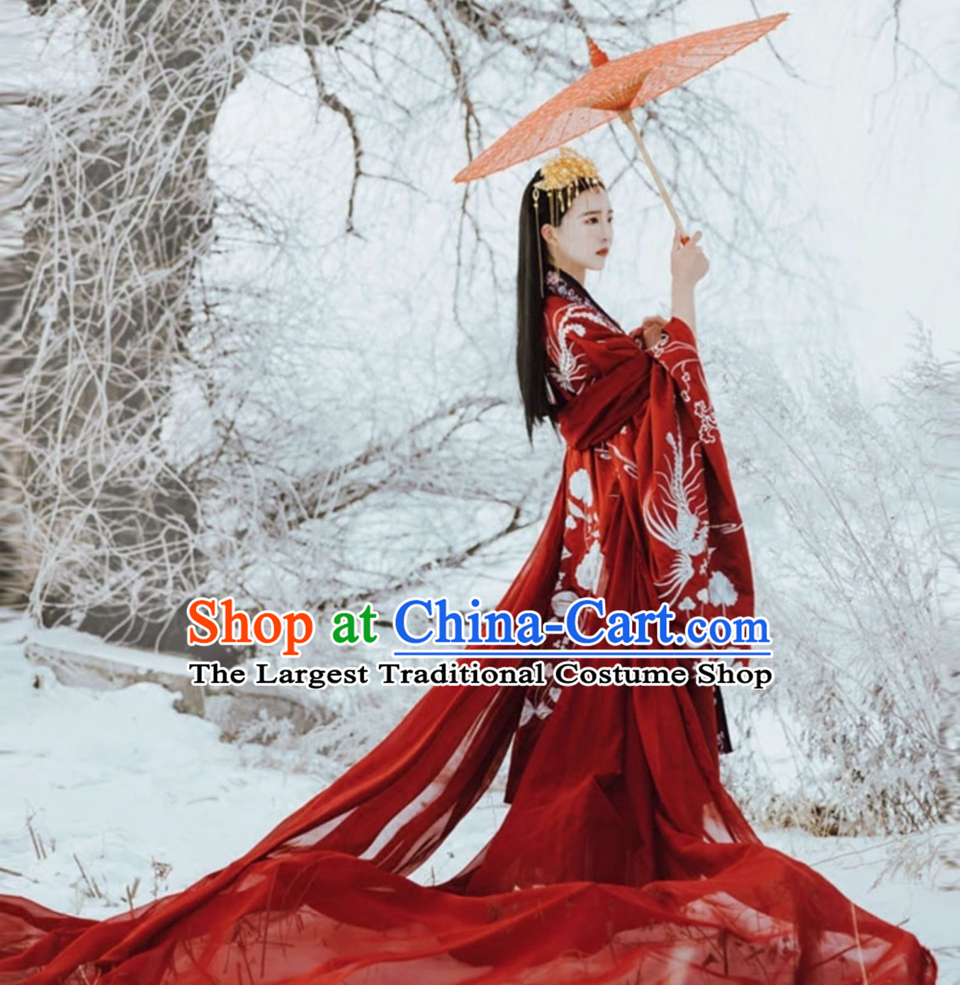Red Classical Asian Ancient Beauty Han Zhuang Clothing Complete Set