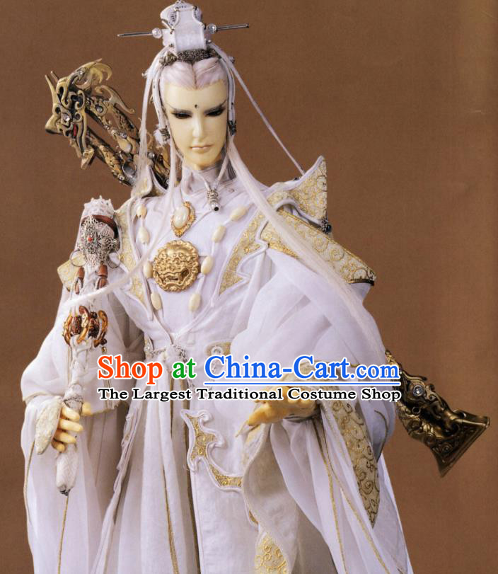 Asian Chinese Cosplay White Costumes Ancient Swordsman Royal Highness Clothing for Men