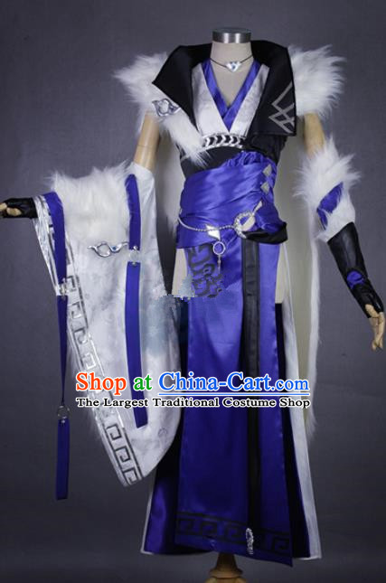Asian Chinese Cosplay Blades Costumes Ancient Swordswoman Dress Clothing for Women