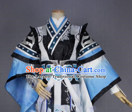 Asian Chinese Cosplay Taoist Priest Swordsman Costumes Ancient Royal Highness Clothing for Men