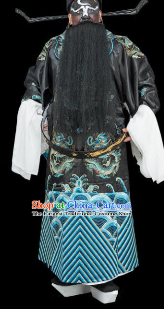 Chinese Traditional Peking Opera Chancellor Costume Ancient Bao Zheng Embroidered Robe for Adults
