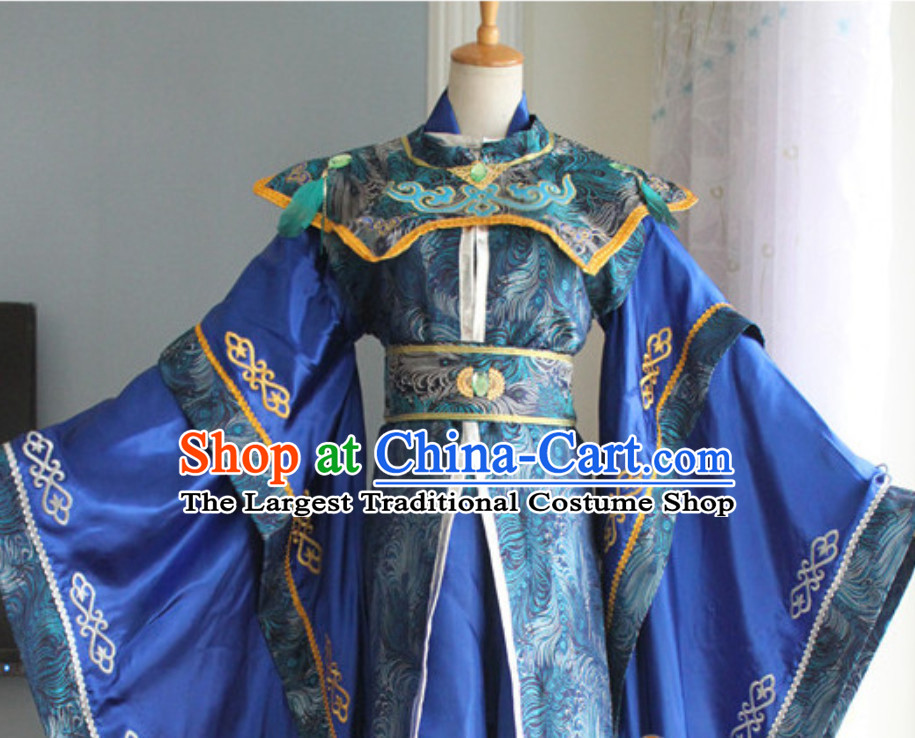 Ancient Chinese Super Hero Peacock Emperor Costume for Men