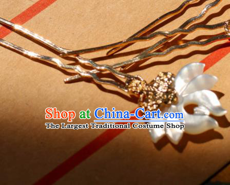 Chinese Traditional Handmade Shell Lotus Hair Clip Hair Accessories Ancient Hairpins for Women
