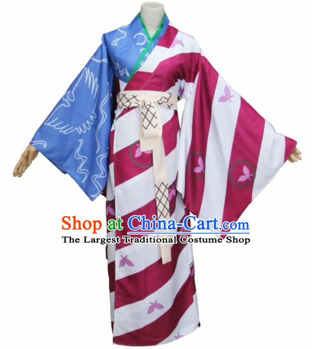 Asian Japanese Traditional Courtesan Costumes Furisode Kimono Ancient Cosplay Geisha Yukata Clothing for Women