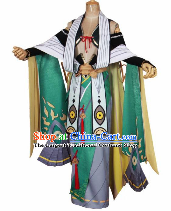 Asian Japanese Traditional Cosplay Swordsman Costumes Ancient Onmyoji Clothing for Men