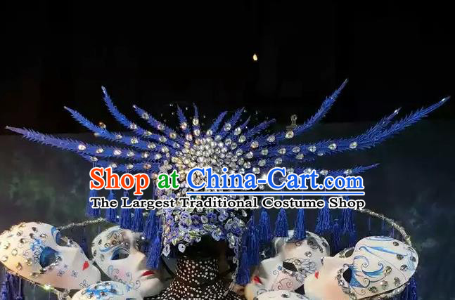 Top Grade Stage Performance Brazilian Carnival Feather Wings Miami Feathers Deluxe Wings Headwear Mask for Women