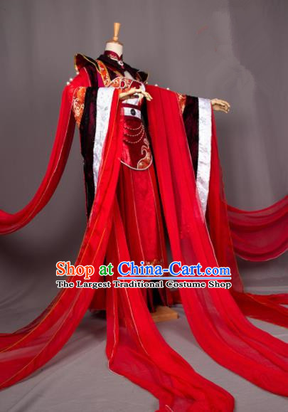 Top Grade Asian Chinese Cosplay Costumes Cartoon Characters Clothing Ancient Swordsman Hanfu Dress