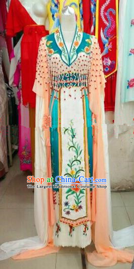 Chinese Traditional Beijing Opera Princess Costumes Ancient Nobility Lady Embroidered Orange Dress for Women
